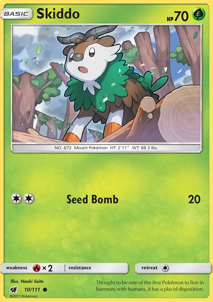 Skiddo Common Pokemon card #10 from Crimson Invasion