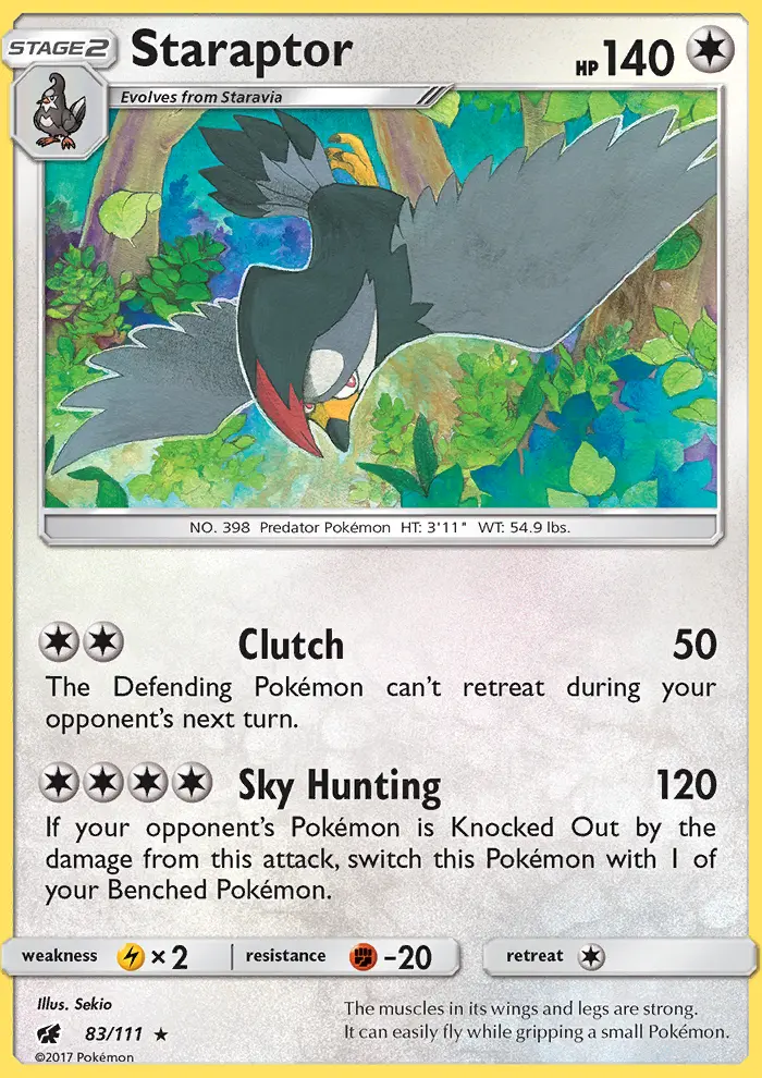 Staraptor Rare Pokemon card #83 from Crimson Invasion