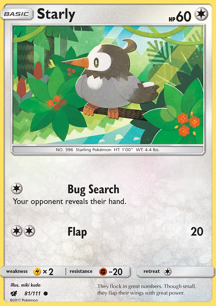 Starly Common Pokemon card #81 from Crimson Invasion