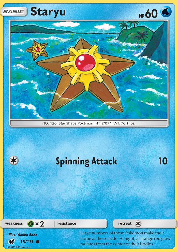 Staryu Common Pokemon card #15 from Crimson Invasion
