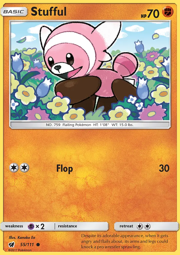 Stufful Common Pokemon card #55 from Crimson Invasion