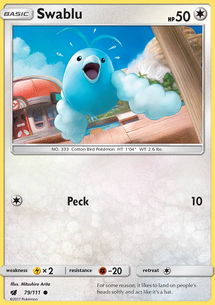 Swablu Common Pokemon card #79 from Crimson Invasion