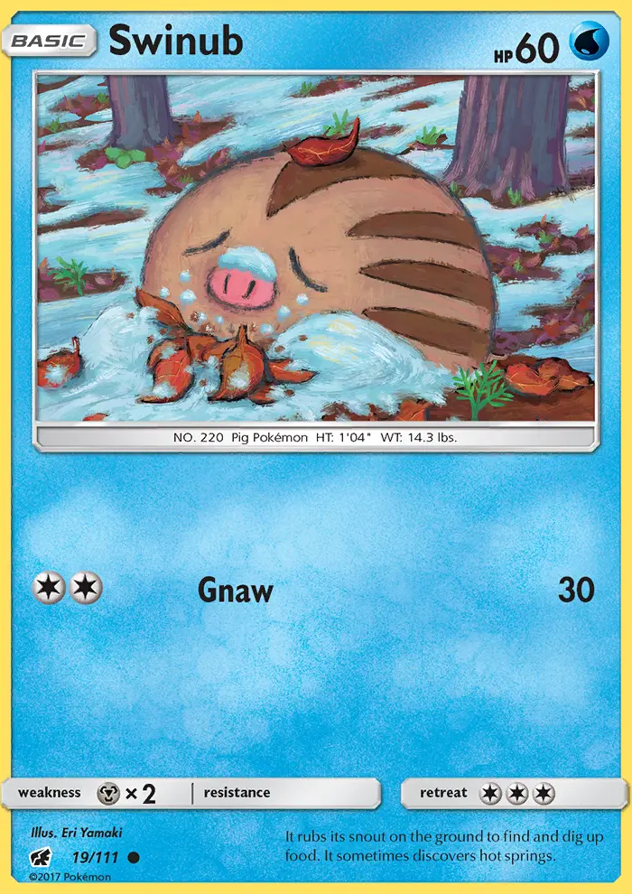 Swinub Common Pokemon card #19 from Crimson Invasion