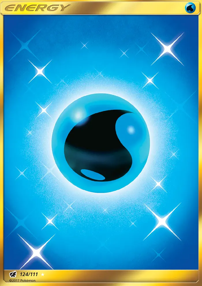 Water Energy Secret Rare Pokemon card #124 from Crimson Invasion