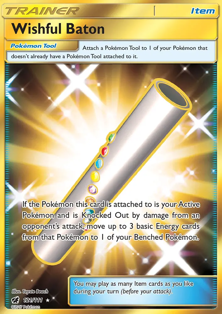 Wishful Baton Secret Rare Pokemon card #121 from Crimson Invasion