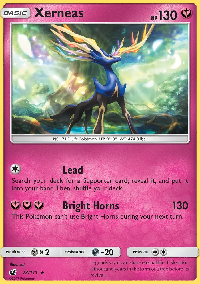 Xerneas Rare Pokemon card #73 from Crimson Invasion