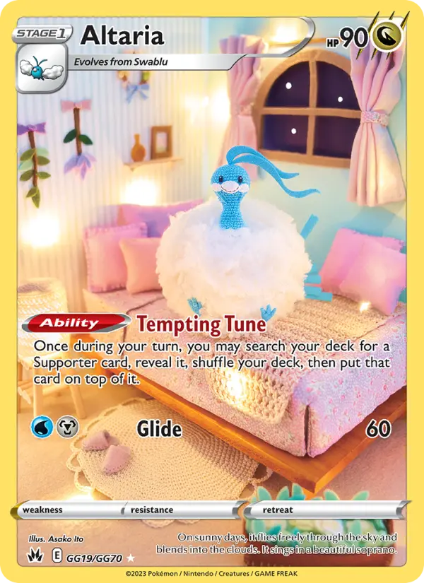 Altaria Rare Pokemon card #GG19 from Crown Zenith