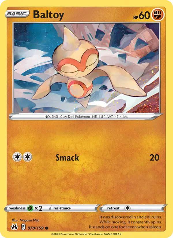 Baltoy Common Pokemon card #070 from Crown Zenith
