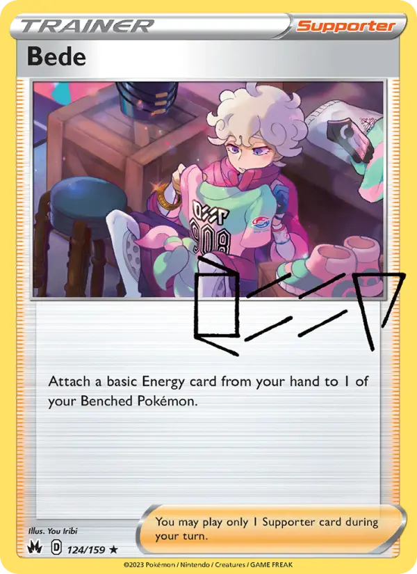 Bede Holo Rare Pokemon card #124 from Crown Zenith