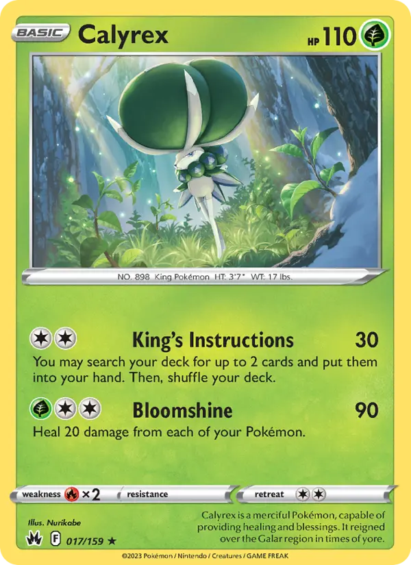 Calyrex Pokemon card artwork