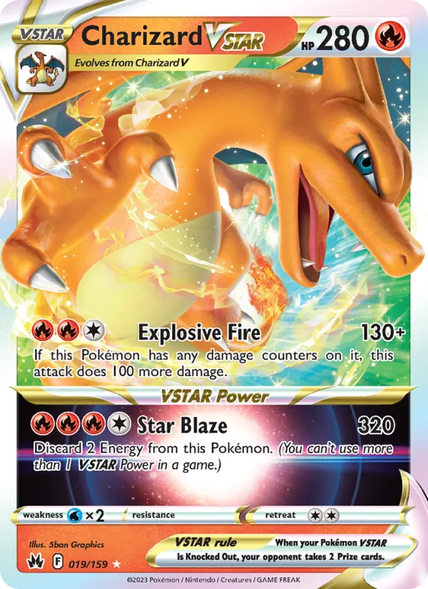 Charizard VSTAR Holo Rare VSTAR Pokemon card #019 from Crown Zenith