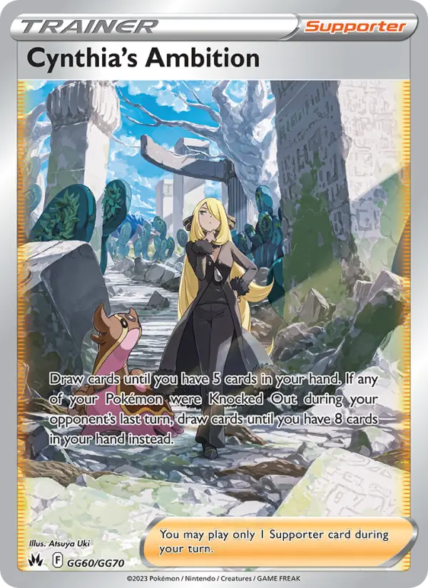 Cynthia's Ambition Ultra Rare Pokemon card #GG60 from Crown Zenith