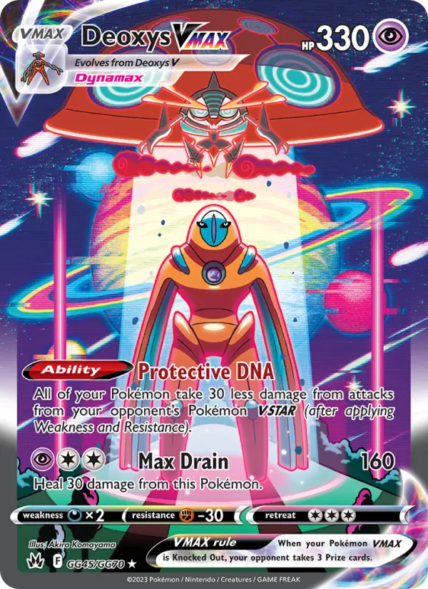 Deoxys VMAX Ultra Rare Pokemon card #GG45 from Crown Zenith