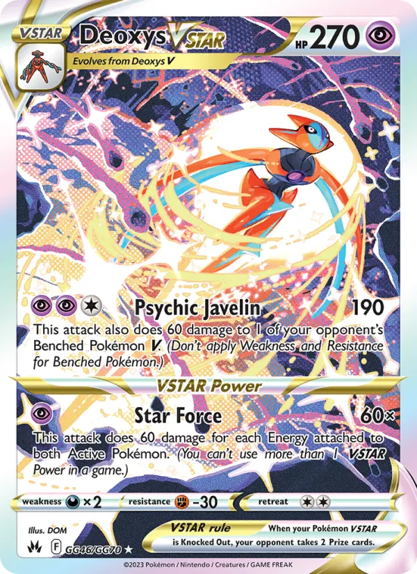 Deoxys VSTAR Ultra Rare Pokemon card #GG46 from Crown Zenith
