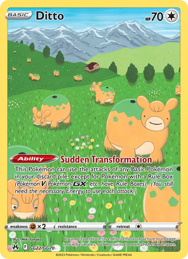 Ditto Rare Pokemon card #GG22 from Crown Zenith