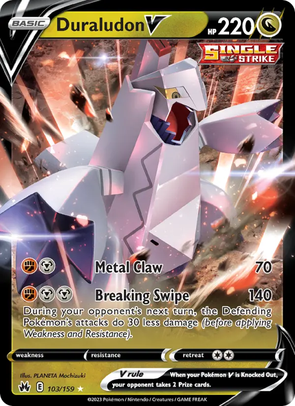 Duraludon V Holo Rare V Pokemon card #103 from Crown Zenith