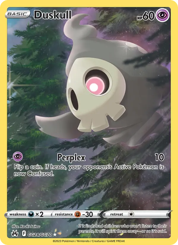 Duskull Rare Pokemon card #GG28 from Crown Zenith