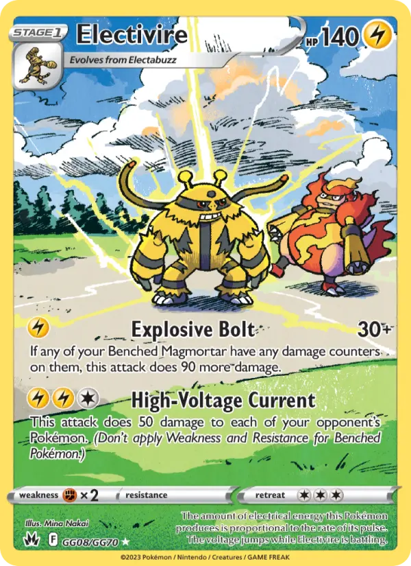 Electivire Rare Pokemon card #GG08 from Crown Zenith