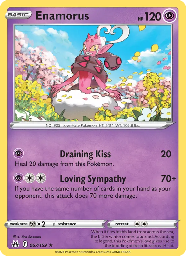 Enamorus Rare Pokemon card #067 from Crown Zenith