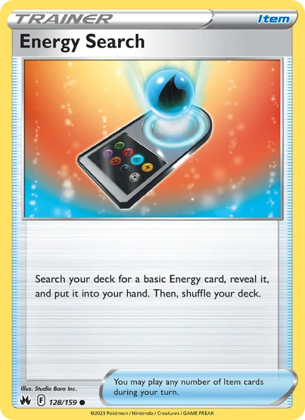 Energy Search Common Pokemon card #128 from Crown Zenith