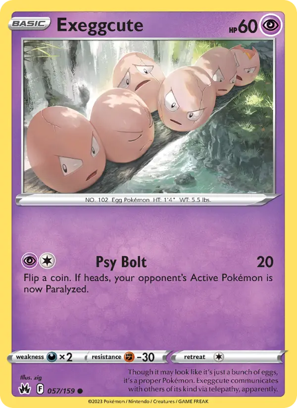 Exeggcute Common Pokemon card #057 from Crown Zenith