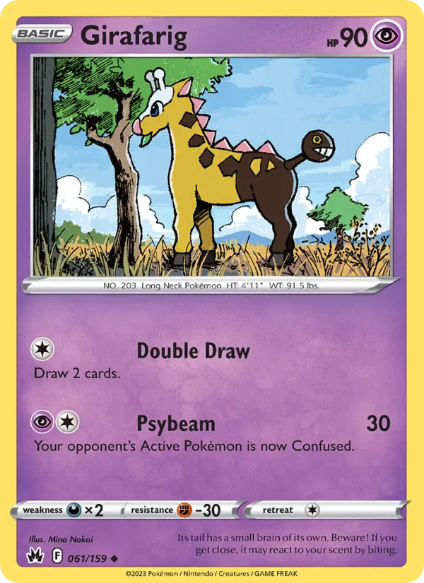 Girafarig Uncommon Pokemon card #061 from Crown Zenith