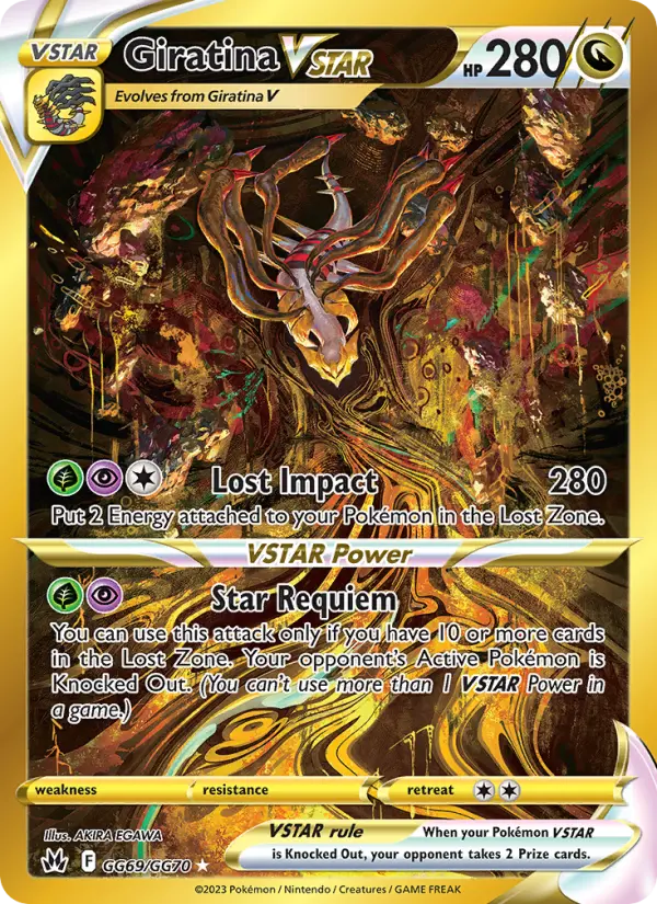 Giratina VSTAR Secret Rare Pokemon card #GG69 from Crown Zenith
