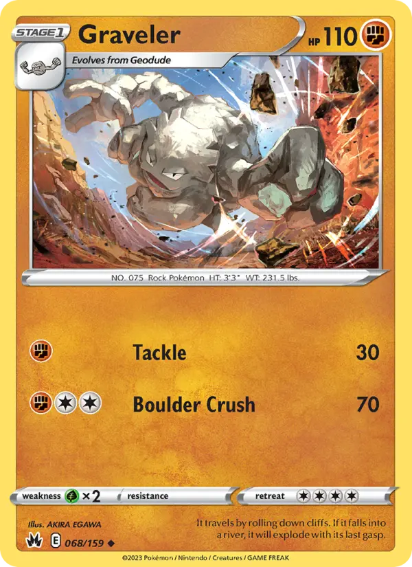 Graveler Uncommon Pokemon card #068 from Crown Zenith