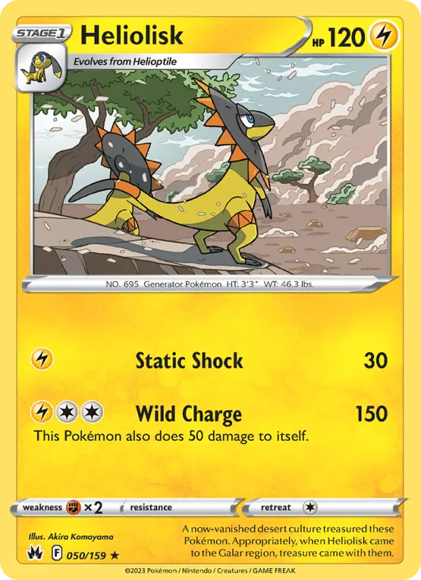 Heliolisk Rare Pokemon card #050 from Crown Zenith