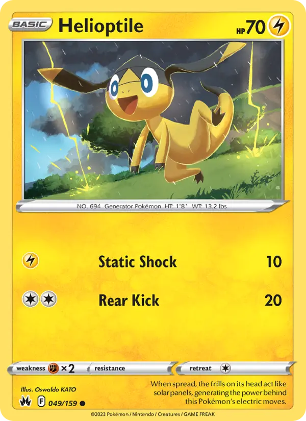 Helioptile Common Pokemon card #049 from Crown Zenith