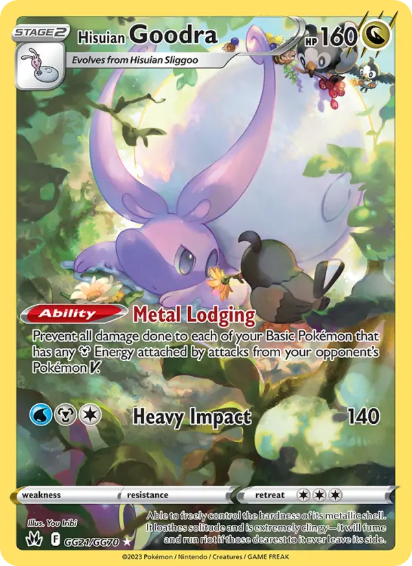 Hisuian Goodra Rare Pokemon card #GG21 from Crown Zenith