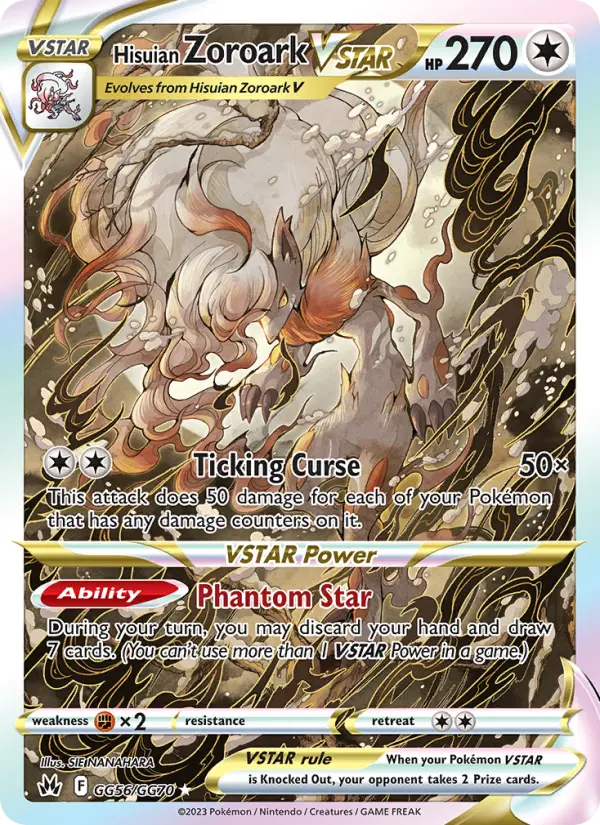 Hisuian Zoroark VSTAR Ultra Rare Pokemon card #GG56 from Crown Zenith