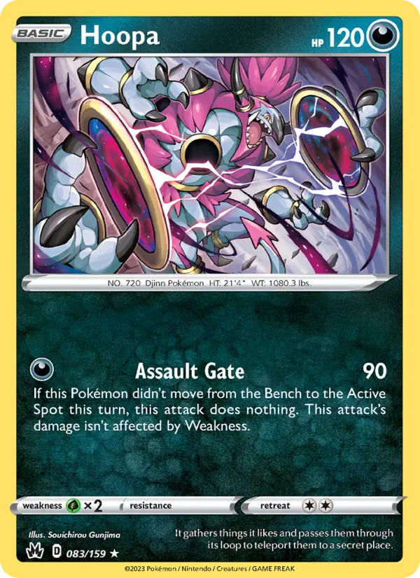 Hoopa Holo Rare Pokemon card #083 from Crown Zenith
