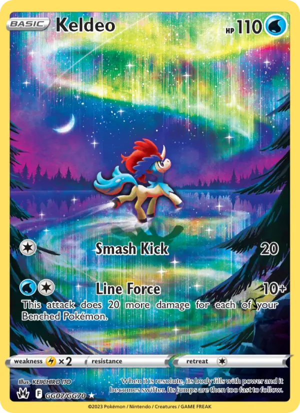 Keldeo Rare Pokemon card #GG07 from Crown Zenith