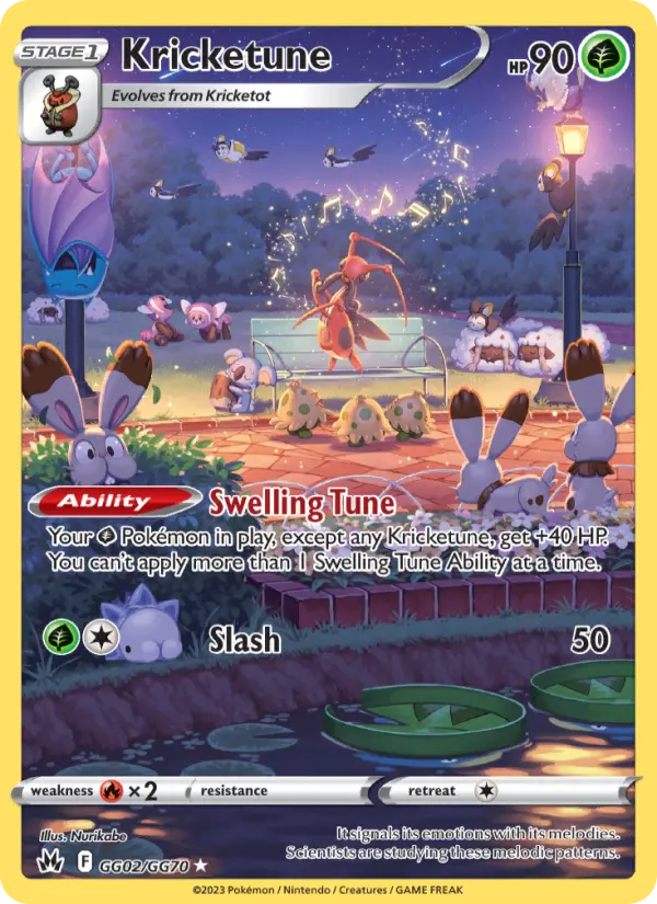 Kricketune Rare Pokemon card #GG02 from Crown Zenith