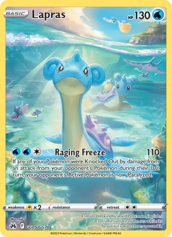Lapras Rare Pokemon card #GG05 from Crown Zenith