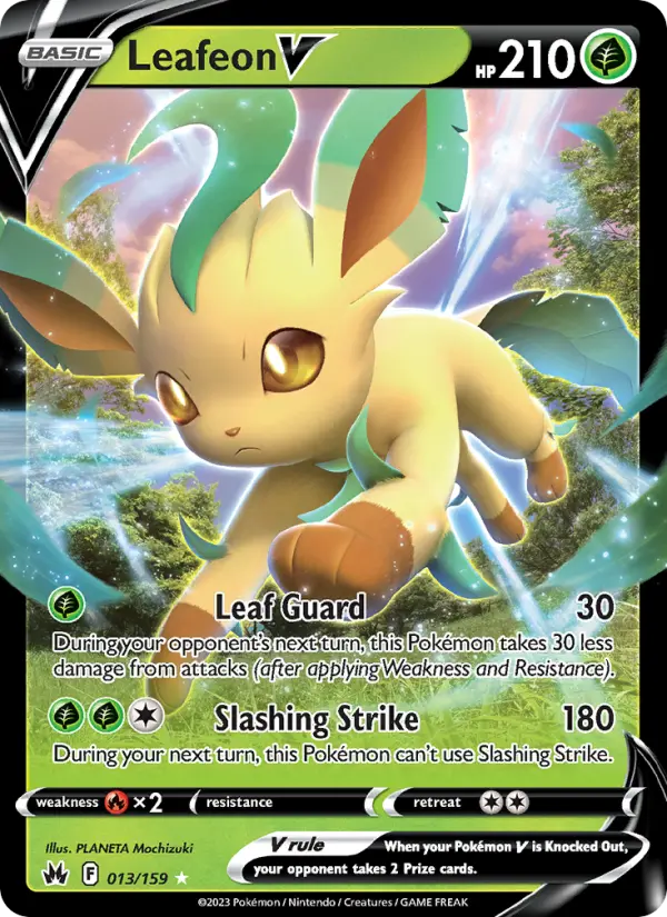 Leafeon V Holo Rare V Pokemon card #013 from Crown Zenith