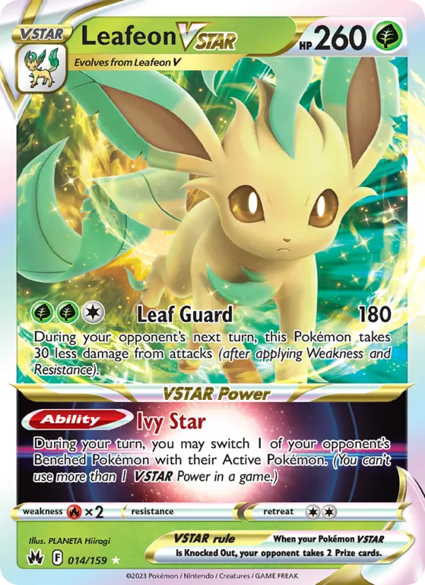 Leafeon VSTAR Holo Rare VSTAR Pokemon card #014 from Crown Zenith