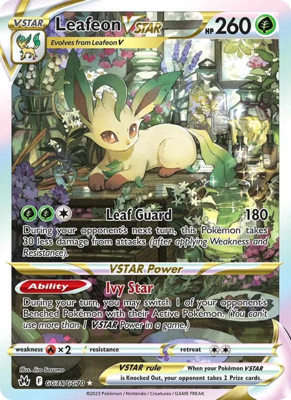 Leafeon VSTAR Ultra Rare Pokemon card #GG35 from Crown Zenith