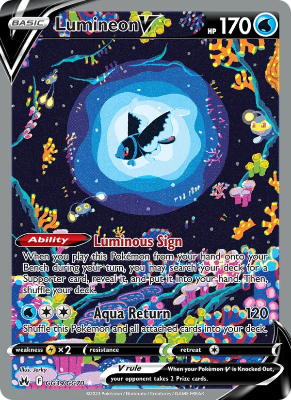Lumineon V Ultra Rare Pokemon card #GG39 from Crown Zenith