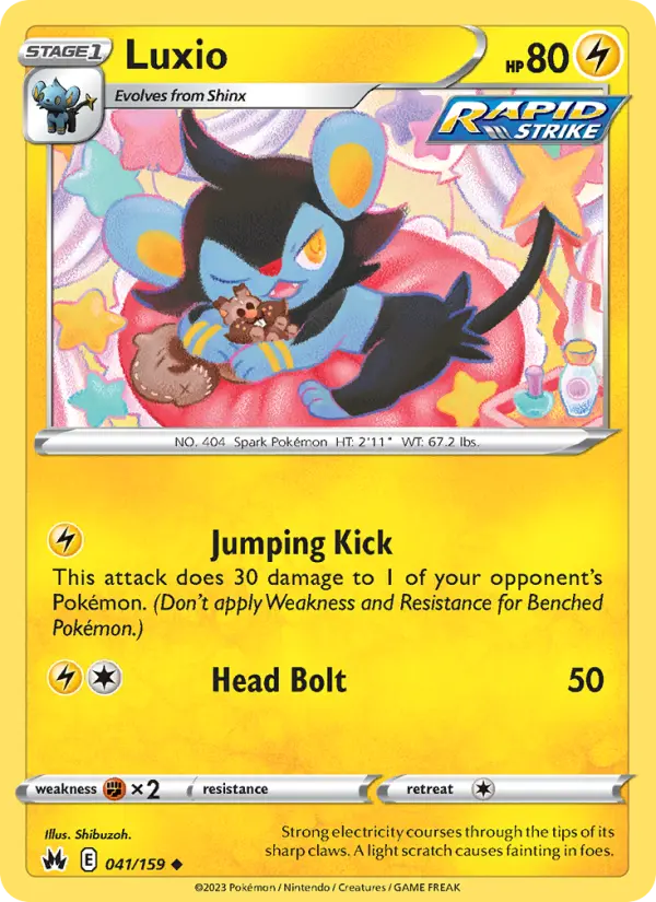 Luxio Uncommon Pokemon card #041 from Crown Zenith
