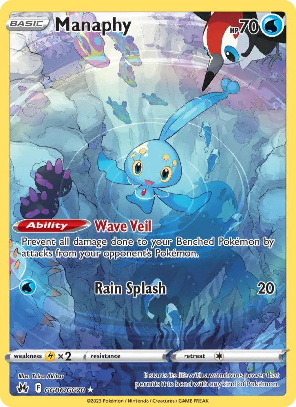 Manaphy Rare Pokemon card #GG06 from Crown Zenith
