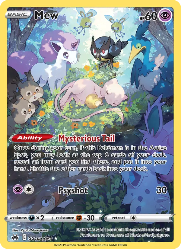 Mew Rare Pokemon card #GG10 from Crown Zenith