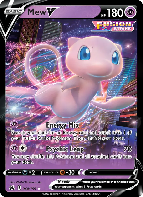 Mew V Holo Rare V Pokemon card #060 from Crown Zenith