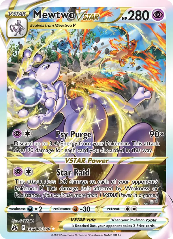 Mewtwo VSTAR Ultra Rare Pokemon card #GG44 from Crown Zenith