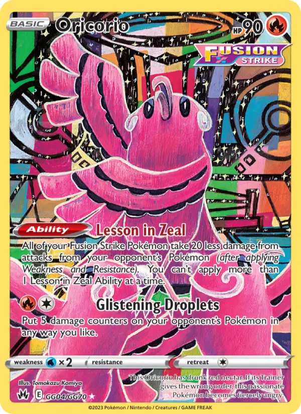 Oricorio Rare Pokemon card #GG04 from Crown Zenith