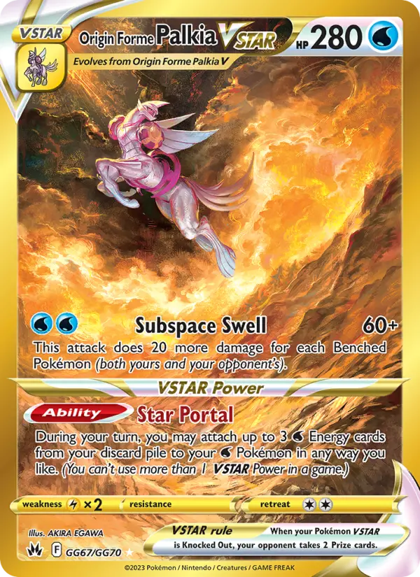 Origin Forme Palkia VSTAR Secret Rare Pokemon card #GG67 from Crown Zenith