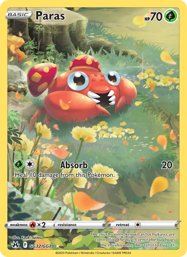 Paras Rare Pokemon card #GG32 from Crown Zenith