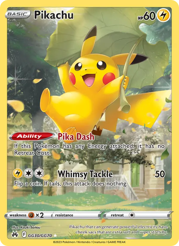 Pikachu Rare Pokemon card #GG30 from Crown Zenith