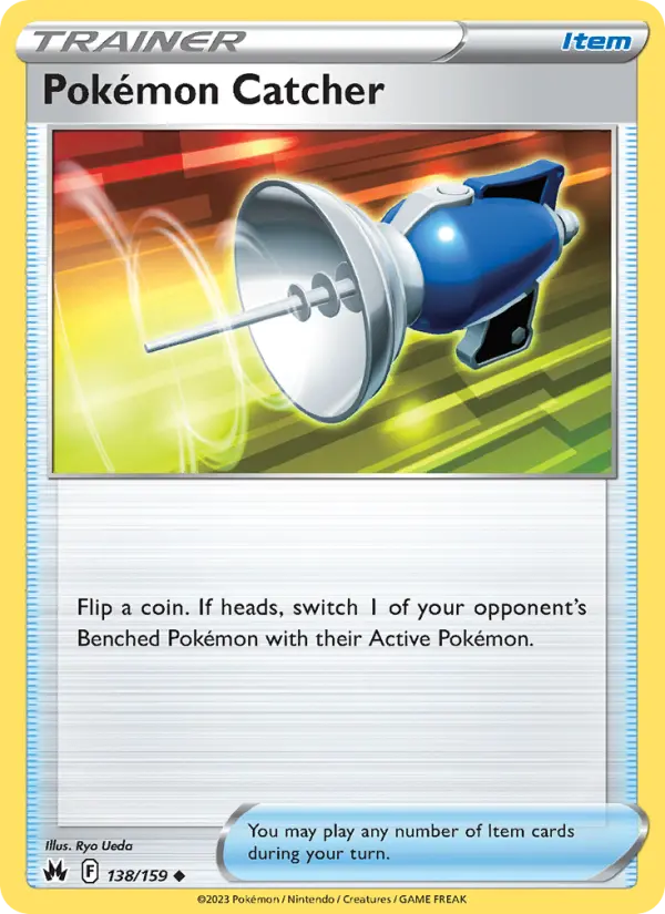 Pokémon Catcher Uncommon Pokemon card #138 from Crown Zenith